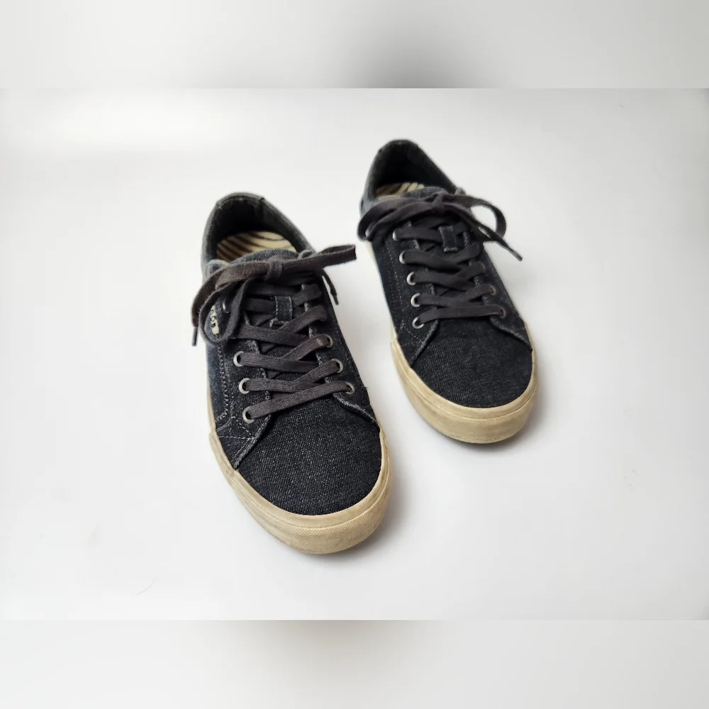 Nautical Taos Plim Soul Women's Sneakers Shoes Size‎ 9 Gray Wash Fabric Lace Up - Picture 2 of 5